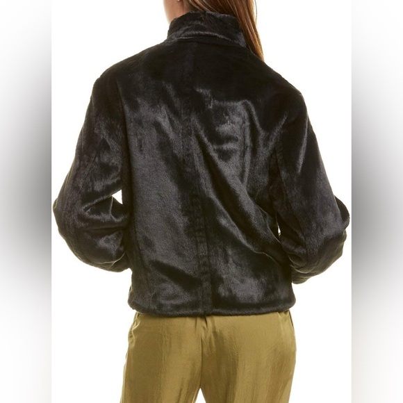 VINCE Faux Fur Bomber Zip Jacket 🖤 - Picture 2 of 10